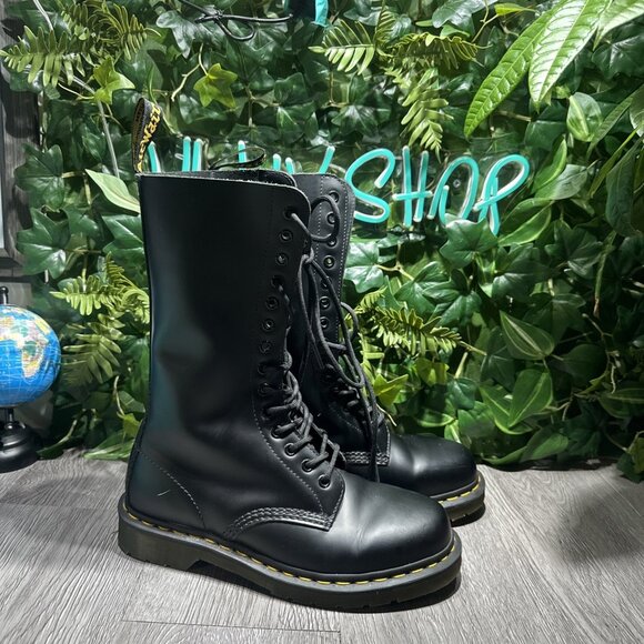 Dr Martens Smooth Leather Tall Boots Womens 7 Black Combat Leather Shoes 11855 Amazon.com | Dr. Martens Womens Amaayah Hi Leather Bex  main image 4
